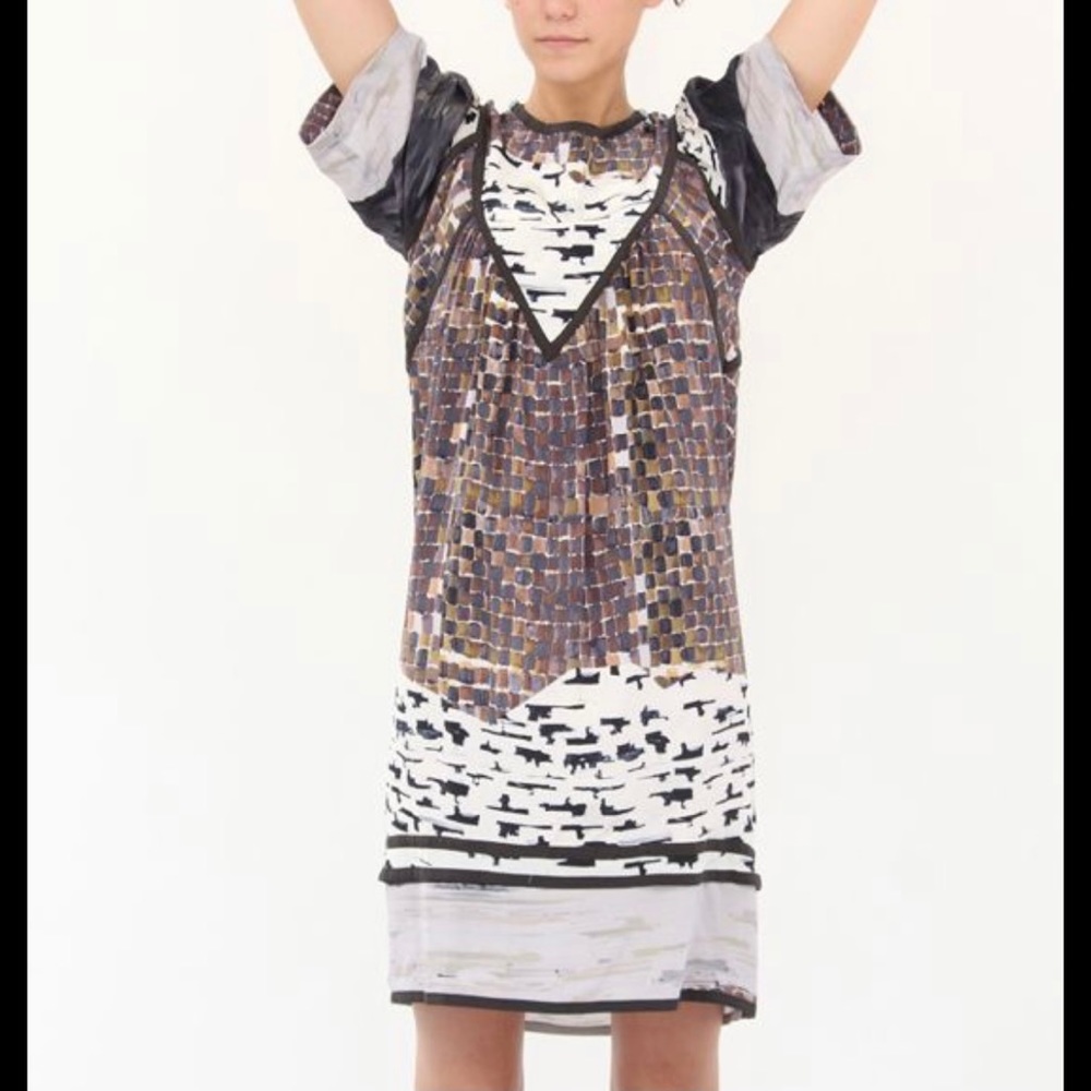 Feral Childe Driftwood Checks Smock Dress Made in NYC